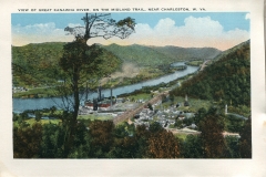 a panel in the accordian fold packet. Margaret McGrew, postcard collection, Kanawha River, Charleston, West Virginia