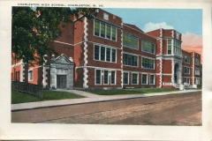 a panel in the accordian fold packet. Margaret McGrew, postcard collection, High School, Charleston, West Virginia