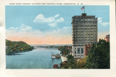 a panel in the accordian fold packet. Margaret McGrew, postcard collection, Kanawha River, Charleston, West Virginia