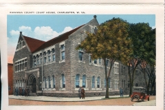 a panel in the accordian fold packet. Margaret McGrew, postcard collection, Kanawha County Court House, Charleston, West Virginia